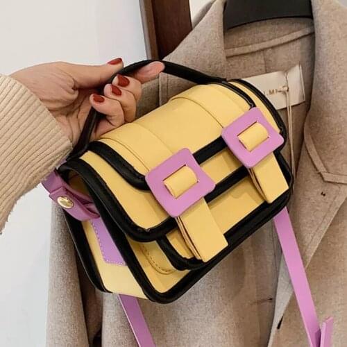 Contrast Color Cambridge Bag Luxury Brand Tote Bag 2021 New High-quality PU Leather Womens Handbag Small Shoulder Messenger Bag