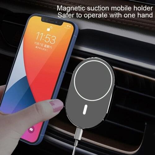 Magnetic Wireless Car Charger AirVent Mount Compatible With For Magsafe iPhone 12 ProMax Mini 15W Fast Charging Car Phone Holder