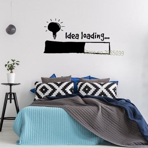 Idea Loading Wall Stickers Light Bulb Lamp Window Car DIY Sticker Decal Vinyl Silhouette Clip Art Vector Plotter Cut Decor SA138