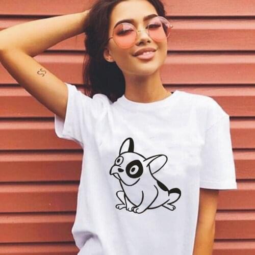 Naughty Dog Graphic Print T-shirt Womens Short Sleeve Funny Harajuku Cotton Tees Casual Plus Size Tops Women and Men Tshirts