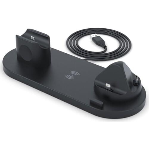 2020 New 6 In 1 QC3.0 Fast Charging Wireless Charger Base For Mobile Phone Watches Headphones For IPhone Xiaomi Huawei Samsung