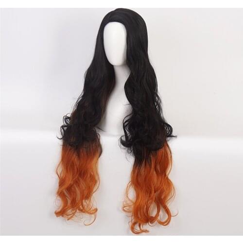 Demon Slayer Nezuko Kamado Cosplay Wigs Kimetsu no Yaiba Heat Resistant Hair Cosplay Costume Wigs + Free Wig Cap 42