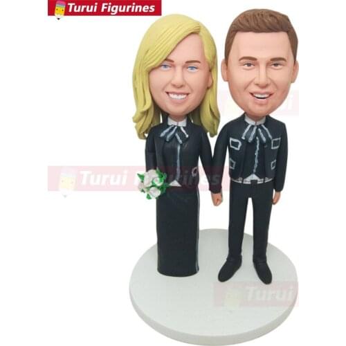 Personalized Wedding Cake Topper Mariachi Bobble Head Clay Figurine Cake Topper Wedding Gifts