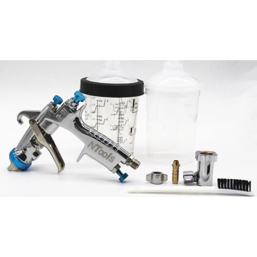 SPRAY GUN With Paint Mixing Cup PPS Tank W-101 Air Spray Gun Hand Manual Spray Gun Adapter 1.0/1.3/1.5/1.8mm Nozzle Car Paint