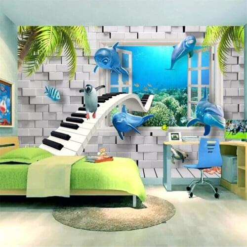 Beibehang Custom Wallpaper 3D HD Modern Creative Underwater World Children Room 3D Background Wall paper papel de parede 3d