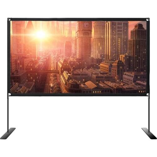 100inch 16:9 Projector Screen Portable Bracket Projection Screen Folding Projecting Screen Home Theater for Outdoor Home Office