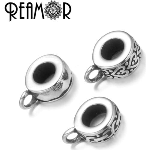REAMOR Stainless Steel Infinity Totem Symbol Heart Pandent Spacer Charm European Style Beads For DIY Bracelet Jewelry Findings