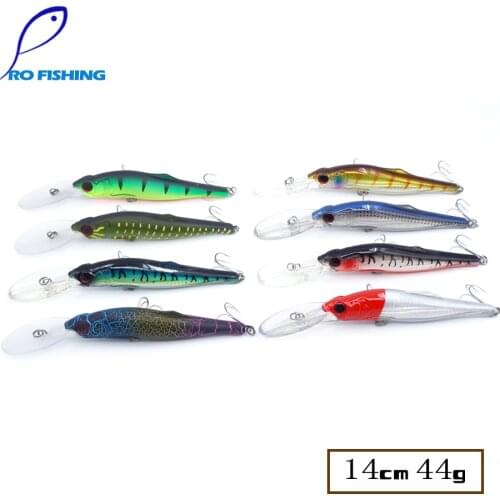 Sea Fishing Lures Trout Wobbler 1pc 14cm 44g 2-5m Large Plastic Minnow Bass Tuna Minnow Deep Sea For Trolling bait hard