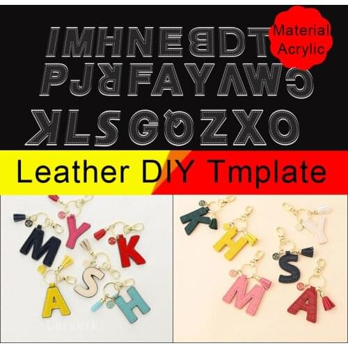 Handmade Diy Leather Keychain Pendant Acrylic Template Leather Accessories Paper Grid Pattern Layout Drawing