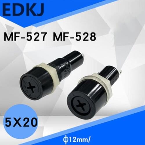5pcs 5*20mm glass fuse holders MF528 black insurance tube socket fuse holder for 5*20 insurance Panel Mount Base Fuse Holder