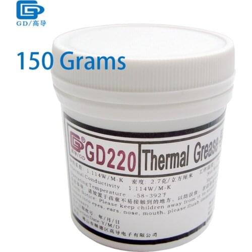 GD Brand Thermal Conductive Grease Paste Silicone Compound GD220 Heatsink Plaster Net Weight 150 Grams Gray For CPU Cooler CN150