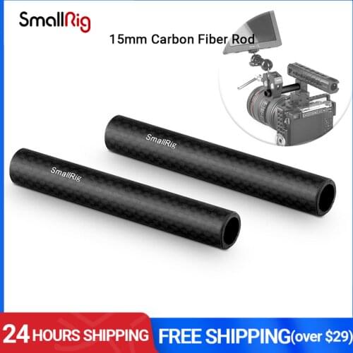 SmallRig 15mm Carbon Fiber Rod 4 Inch Long for 15mm Rod Support System (Non-thread) Rod 15mm 2pcs Pack - 1871