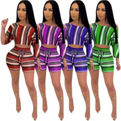 Sleeveless Crop Top Women Clothing Short Two Piece Set short sleeve tracksuit for women