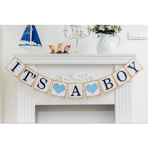Boy Baby Shower Decorations, It is a Boy Banners, cake topper, sash, pin