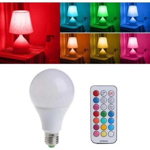 Magic RGB LED Light Bulb AC85-265V Smart Lighting Lamp Color Change Dimmable With IR Remote Controller 5W 10W 15W