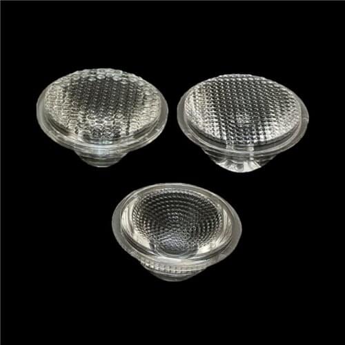 High-quality 50pcs 30/45/60/120 Degree Fine bead surface LED Lens Reflector Collimator LED Light Lamp Bulb Diameter 20mm