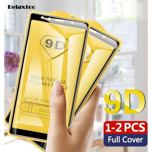 2pcs 9D Full Glue Tempered Glass For Samsung Galaxy A5 A7 2017 A9 A6 A8 Plus 2018 screen protector Protective film on a 5 6 7 8