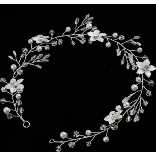Womens Pearl Headwear Flower Ornament Ladylike Exquisite Bride Accessories