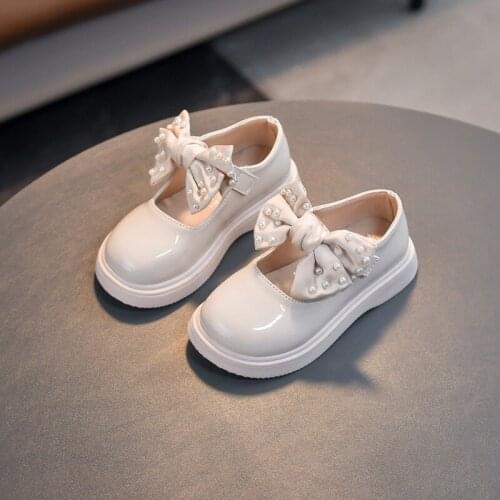 Bobora Girl Soft Sole Performance Causal Flats Sweet Hot For Party 2021 Leather Shoes Bow-knot Bright Princess