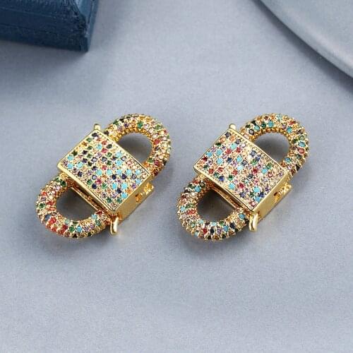 MINHIN Multicolor Cubic Zircon Lobster Clasps For Handmade Luxury Women Necklace Bracelet Punk Gothic Jewelry Making Components