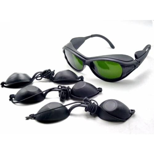 1pc IPL Cosmetolog Protective Goggles Laser Safety Glasses UV400 Eye Protection OD5+ CE 200-2000nm and 3pcs Eyepatch