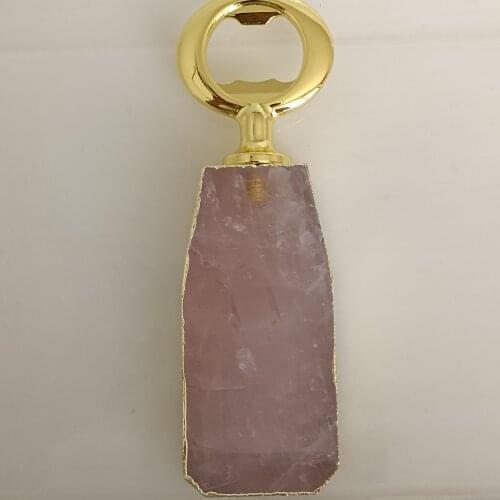 1pc Luxury Art Pink Crystal Bottle Opener Modern Zinc Alloy Beer Bottle Opener Agate Portable