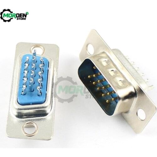 10PCS D-SUB DB15 Adapter 15Pin Male Connector Welded RS232 Serial VGA Male Plug Socket Connector 3 Rows