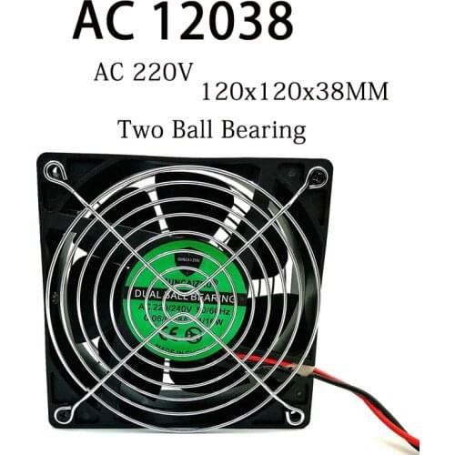 12038 AC fan with mesh cover 220V ball bearing 12cm electric welding machine cooling fan Dual network
