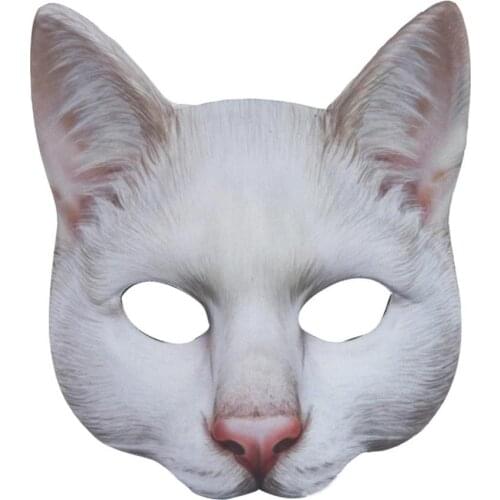 2021 Cat Half Face Cover Masquerade Halloween Cosplay Party Carnival Prop