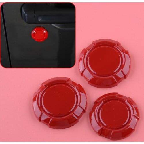 3Pcs/Set Red ABS Car Door Key Jack Socket Cover Trim Fit For Jeep Wrangler JL Gladiator JT 2018 2019 2020 2021