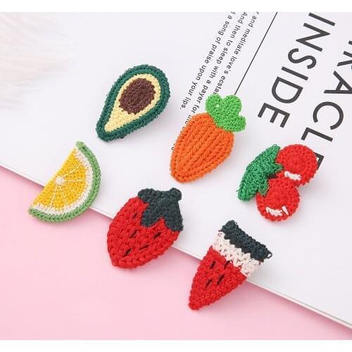 50pcs/lot Baby Girl Hairclip Fruit Hairpins Baby Headdress Girl Cute Side Clip Baby Girl Head Clip Beauty Hair Accessories
