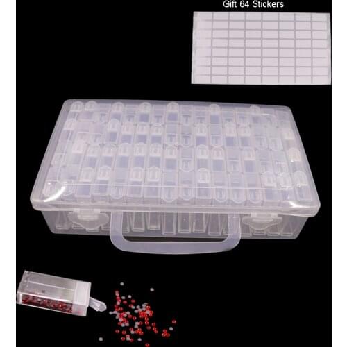 64pcs Diamond Painting Tools Accessories Beads Container Rhinestone Diamond Embroidery Stone Storage Convenience Box