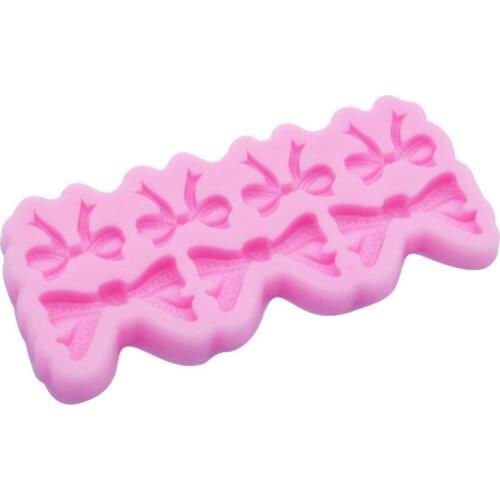 7-Piece Large and Small Bow Shape Fondant Molded Silicone Chocolate Decorative Clay Mold 15-404