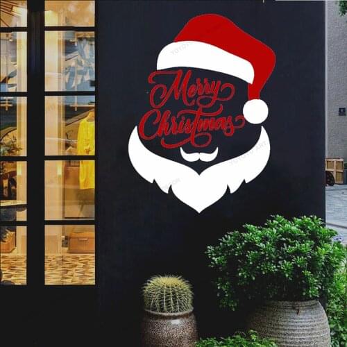 Abstract Santa Claus Merry Christmas Logo Icon Vector Image Home Decor Vinyl Window Door Wall Sticker CX701