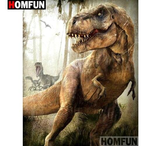 HOMFUN Full Square/Round Drill 5D DIY Diamond Painting "Animal dinosa" Embroidery Cross Stitch 3D Home Decor A10603