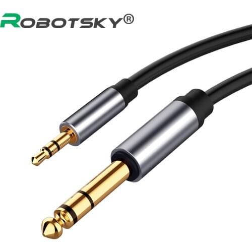 Robotsky Jack 3.5 Audio Cable 6.5mm Male to 3.5 Male Audio Adapter for Car Headphone Xiaomi redmi Extension Cable 3.5 Converter