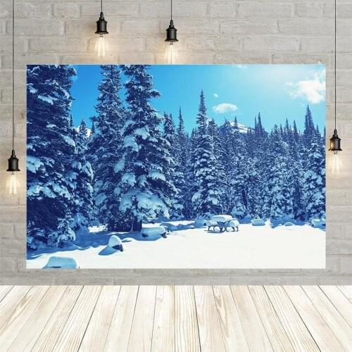 Avezano Photography Backgrounds Winter Snow Storm Sunshine Forests Landscape Photographic Backdrops Photophone For Photo Studio