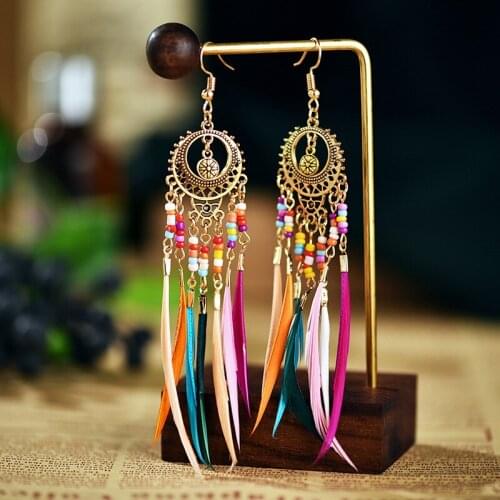 Bohemia Earrings 2020 Feather Earrings Fashion Earrings For Women Long Trendy Earring Kolczyki Damskie Bijoux Bohème Femme