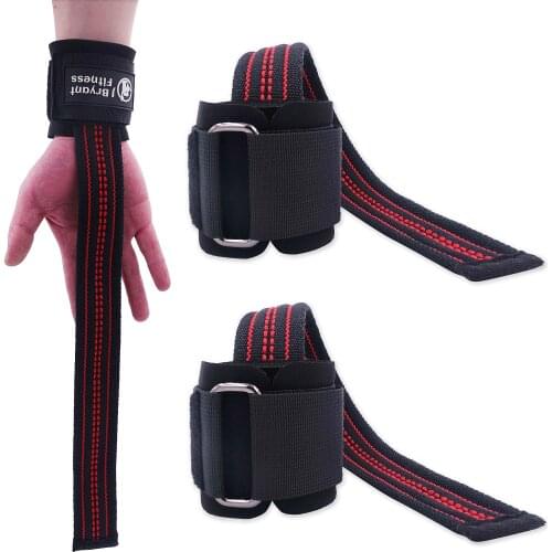 1Pair Sport Lifting Wrist Straps Grips for Crossfit Home Fitness Barbell Dumbbell Weights Lifting Workout Training Wristband