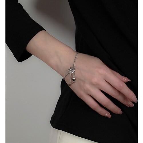 S925 Sterling Silver Bracelet Women and Mens Retro Personality Star Piercing Heart Arrow Necklace Set