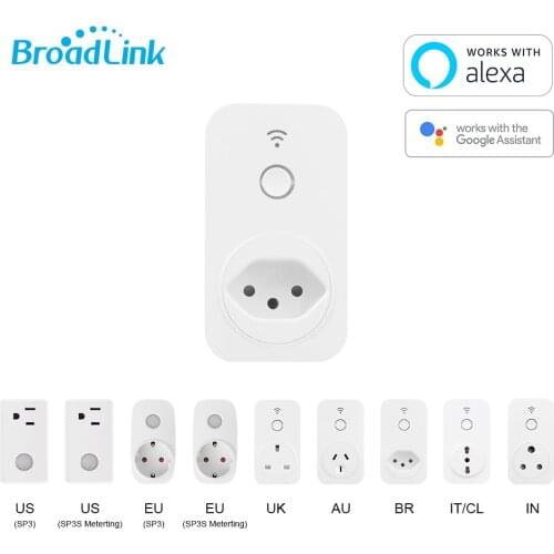 Brazil Socket Smart WiFi Plug, BroadLink SP SP2-BR Smart Wi-Fi Plug, Alexa & Google Home control Plug, Smart Home automation