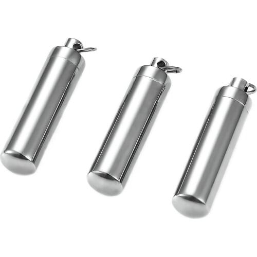 Chain Length 50CM Stainless Steel Pendant Cylinder And Free Chain Necklace For Jewelry Gifts