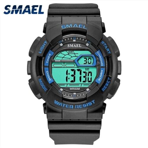 Digital Watches Sport Stopwatches SMAEL Military Watch Led Digital 50M Waterproof Clock For Male 1027D Watches Mens montre homme