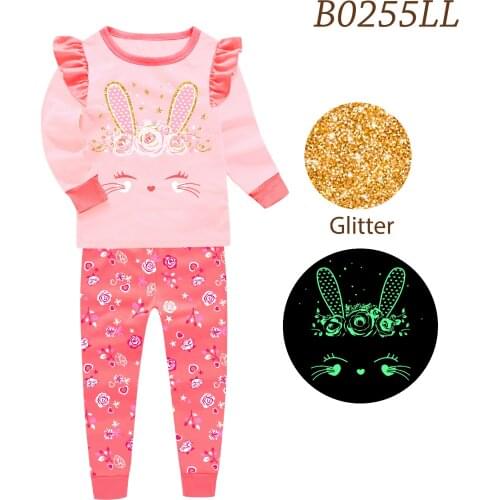 Kids Pajamas Set For Boys Girls Unicorn Pijamas Cotton Mermaid Nightwear Long Sleeve Glow In Dark Clothes Children Dinosaur Pjs