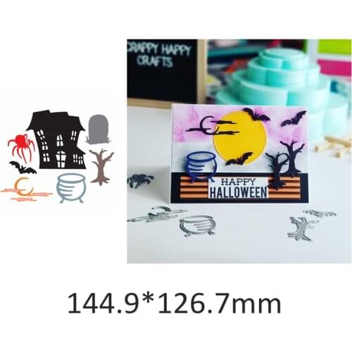 Halloween House Moon Tombstone Bat Metal Cutting Dies Scrapbooking Craft Cards Making DIY Photo Album Stencils New Die Cut 2019