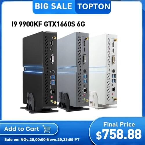 Topton Mini PC Gamer Intel I9 9900KF i7 9700KF GTX 1660S 1060 6G DIY Desktop Computer Cyberpunk PUBG Windows 10 2*DDR4 NVMe SSD