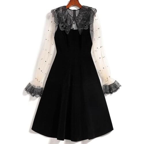 Dress Lace party 2021 NEW High quality spring fashion Vintage Women Clothing elegant sexy Dress s xl Girls celebrities dresses