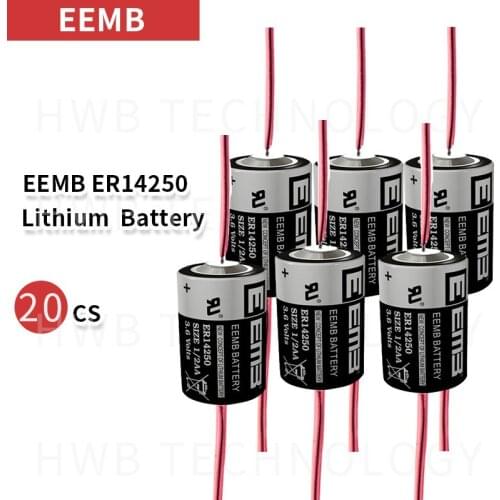 20Pcs/LOT EEMB ER14250 1/2AA 3.6V 1200mAh Lithium Battery With welding + Free Shipping