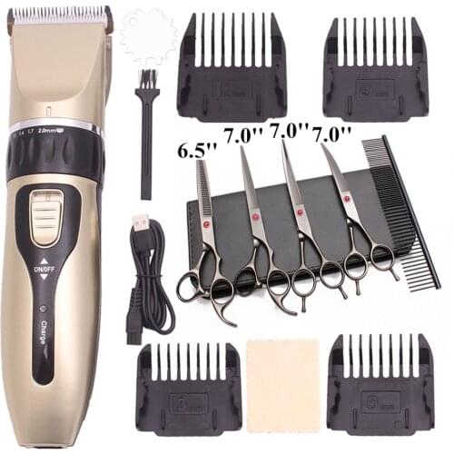 USB Rechargeable Baorun Professional Pet Dog Hair Trimmer Animal Grooming Clippers Cat Cutter Machine Shaver Electric Scissors