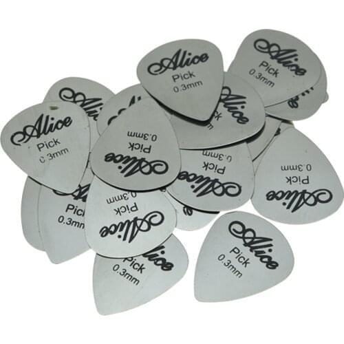 30pcs Alice Metal Guitar Pick Picks Stainless Steel Plectrums 0.3mm Thickness